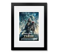 Thor Ragnarok Cast Signed Movie Poster Autograph A4 Photo Print Framed Memorabilia Gift 2017 Marvel Film (Thor: The Dark World A4 Framed & Mounted)