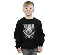 Thor Ragnarok Hammer Logo Sweatshirt Marvel Black 7-8 Years