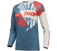 Thor Sector Split Ladies Motocross Jersey, white-red-blue, size L for Women