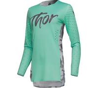 Thor Sportmode Shadow Ladies Motocross Jersey, grey-green, size L for Women