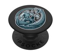 Thor vs Jormungandr Midgard Serpent Ragnarok Mjolnir Norse PopSockets Adhesive PopGrip