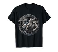 Thor vs Jormungandr Midgard Serpent Ragnarok Mjolnir Norse T-Shirt