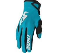 THOR Women's Sector MX Motorcross Gloves Aqua/Black/White 2023 Model