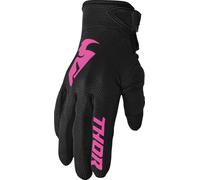 THOR Women's Sector MX Motorcross Gloves Black/Pink 2023 Model