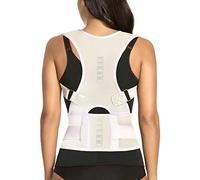 Thoracic Back Brace Posture Corrector - Magnetic Support for Neck Shoulder Upper and Lower Back Pain Relief - Perfect Posture Brace for Cervical Lumbar Spine - Fully Adjustable Belt (Beige, Large)