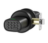 ThorBolt Door Lock Knob with Keypad Keyless Entry Door Knob Electric Coded Indoor Door Knob for Interior Doors Thickness up to 2-1/4", Bedroom, Home Office, Garage, 4xAA Alkaline Battery, M1 Black