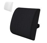 Thorder Lower Back Support Cushion with Slow Rebound, Ergonomic Memory Foam Lumbar Pillow Ideal for Office & Car Use, Ergonomically Designed to Support and Protect Back and Ease Back Pain, Black