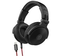 Thore Over Ear iPhone Headphones with Lightning Connector (Apple MFi Certified) - Closed Back Studio DJ Monitor Earphones (50mm Neodymium Drivers) (V200 Black/Red)