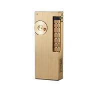 THORENS Slim Kerosene Lighter - Solid Brass Side-Slip Refillable Petrol Lighter - Unique Fish-Scale Ripple Engraved Design - Luxury Mechanical Pocket Lighter with Soft Flame (Fuel Not Included)