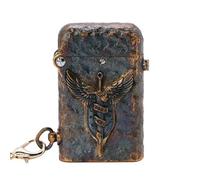 THORENS Unique Vintage Automatic Brass Fluid Lighter,Hand-Carved Relief Soft Flame Refillable Kerosene Lighters, Safety Lock,Classic,Retro,Collectible Gift,for Men,Gen 2 Double Claw Dark Angel Blade