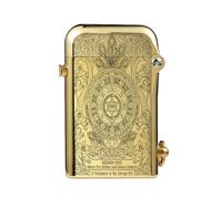 THORENS Vintage Brass Refillable Fluid Lighter, Automatic Igition Soft Flame Kerosene Copper Lighters, Safety Lock, Etched, Gold, Luxury, Collectible, Gift for Men, Double Claw Magnum Opus