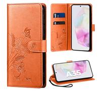 Thorhülle Mobile Phone Case for Samsung Galaxy A35 5G Case, for Galaxy A35 5G Case PU Leather Case Flip Case Card Slots Protective Flip Case Compatible with Samsung A35 5G Case, Orange