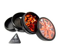 Thorinder Metal Grinder - Premium 4-Part Alloy Construction with Ergonomic Grip for Maximum Grinding Capacity (Orange, 62mm)