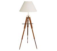 THORINSTRUMENTS THOR Classical Designer Marine Tripod Floor Lamp Retro Vintage Wooden Tripod Lamp Silver