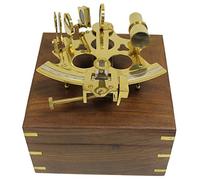 THORINSTRUMENTS (with device) 6" Brass Astrolabe Sextant w/Decorative Wooden Box: Nautical