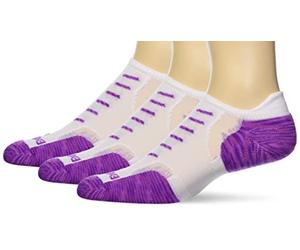 Thorlos Experia Unisex TECHFIT Light Cushion No Show Tab - Rocket Grip, Very Berry, Small