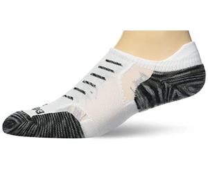 Thorlos Experia Unisex TECHFIT Light Cushion No Show Tab - Rocket Grip, White Grey, Small