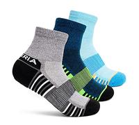 Thorlos Green Ankle Socks, Black/Teal/Blue (3 Pair), XL