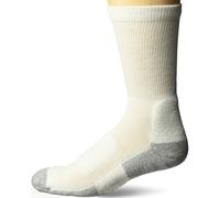 Thorlos Men's Lite Walking Thin Padded Crew Socks, White/Navy, Medium