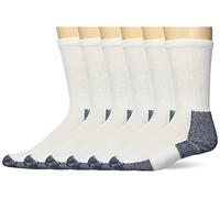 Thorlos Men's Xj Max Cushion Crew Running Socks, White/Navy (6 Pairs), X-Large (Pack of 6)