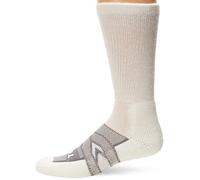 Thorlos 14 Hour Shift Thick Padded Crew Work Socks, White/Grey Accent, XL