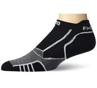 thorlos unisex-adult Unisex Prolite Ultra-light Cushion No Show Tab - Rocket Grip, Black/White (1 Pair), Large