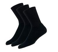 Thorlos Unisex Thick Padded Crew 3 Pair Packs Tennis Socks, Black (3 Pair Pack), L UK