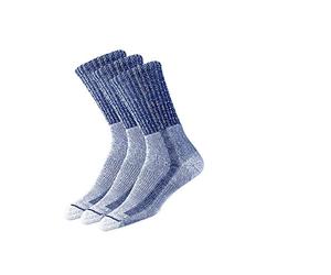 Thorlos Unisex's LTH Thick Padded Crew Hiking Socks, Navy, Medium (Pack of 3)