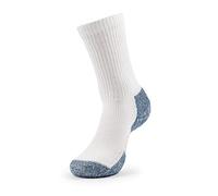 Thorlos Unisex's Xj Max Cushion Crew Running Socks, White/Navy (1 Pair), Medium