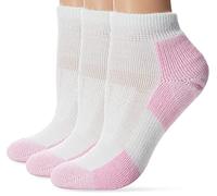 Thorlos womens Dwmxw Max Cushion Distance Walking Ankle Socks, White Pink (3 Pair Pack), S