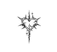 Thorn Heart Herbal Sexy Waterproof Long Lasting Tattoo Sticker Clavicle Female Juice