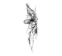 Thorn Ink Butterfly Herbal Temporary Tattoo Stickers, Semi-permanent Non-reflective, Waterproof Chest And Arm, Lasting 2 Weeks, Fake Tattoos