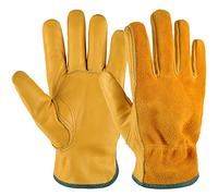 Thorn Proof Cowhide Gardening Gloves, Unisex Anti-Slip Safety Work Gloves