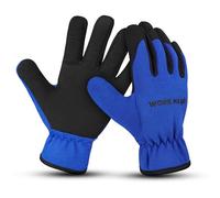 Thorn Proof Gardening Gloves for Women, Heavy Duty Garden Gloves Men - Synthetic Leather Vegan Work Gloves for Pruning, Roses & Outdoor Tasks (Blue, large)