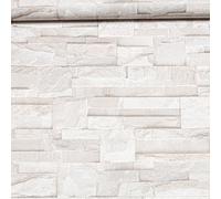 Thorn Slate Natural Beige Stone Brick Wall Effect Textured Vinyl Wallpaper
