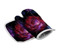 Thorn Throne Oven Mitt Set with Lanyard, Cooking Mitt, Protective Thermal Insulation,Kitchen Mitt for Baking, Cooking, Grilling, Microwave