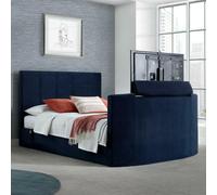 Thornberry - Super King Size - Electric TV Bed - Blue - Velvet - 6ft - Happy Beds