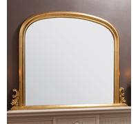 thorne rectangular overmantle mirror in gold frame