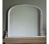 thorne rectangular overmantle mirror in silver frame