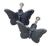 Thorness 2 x CAST Iron Butterfly Shaped Drawer KNOBS for Kitchen cupboards | Cast Iron Antique Style Finish | Vintage Charm Meets Modern functionality | 5cm Wide x 2cm Depth | Draw Cabinet Pull knob.