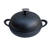 Thorness 24Cm Cast Iron Dutch Oven Bread Pan, Matte Black, Ideal For Artisan & Sourdough Bread