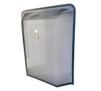 Thorness Black powder-coated FIRESIDE FIREGUARD SPARK GUARD FIRE SCREEN with decorative gold colour handle | 54cm wide x 62cm (H) x 10cm deep