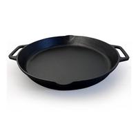 Thorness cast iron 35.5 cm diameter paella pan | large frying pan | prospector style pan | 35cm diameter | Non-Stick induction pan | Paella pan for grill | indoor or outdoor use