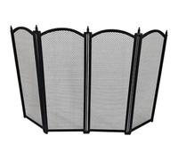 Thorness Cast Iron 4 Panel Folding Mesh Fire Guard 85 X 53 Cm Durable Rust-Resistant Fireplace Screen For Open Fire