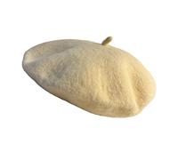 Thorness Cream French Beret Hat | Classic wool hat | One size | French cap | Fancy dress theme hat | Vintage French Beret solid colour | Unisex style ideal for men and women