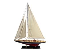 Thorness Detailed 50cm Long Wooden Model Rainbow J Class Sailing Yacht | Americas Cup Racing Yacht | Nautical Ornament | Sailboat Model | Rainbow Sailing Ship Model