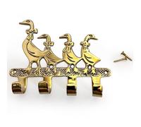 Thorness Ducks in a Row Wall Hooks, Decorative Brass Key Holder for Entryway, Kitchen, Hallway, or Stylish Home Decor