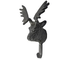 Thorness Durable Wall-Mounted Cast Iron Deer Head Hook Hanger for Hats, Coats, Clothes - Perfect for Kitchen, Bathroom, Bedroom, or Office