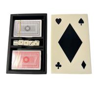 Thorness Elegant Handcrafted Luxury Resin Double Deck Playing Card Box with Dice Set