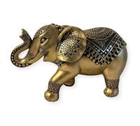 Thorness Exquisite Golden Elephant Statue: Elegant Ornament in Brilliant Gold Hue - Perfect for Home Decor